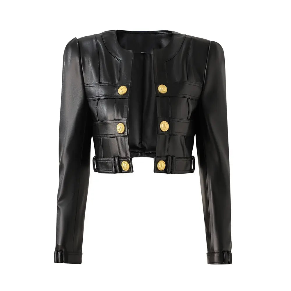 Front Row Fierce-Two Piece Faux Leather Set