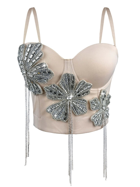 Crystal Bloom Bustier Top