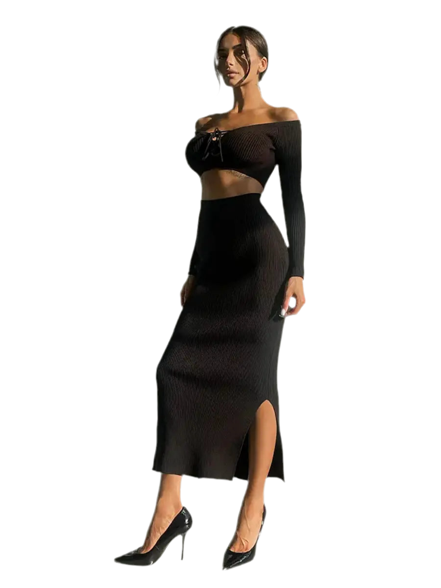 Luxe Ribbed Knit Two-Piece Set