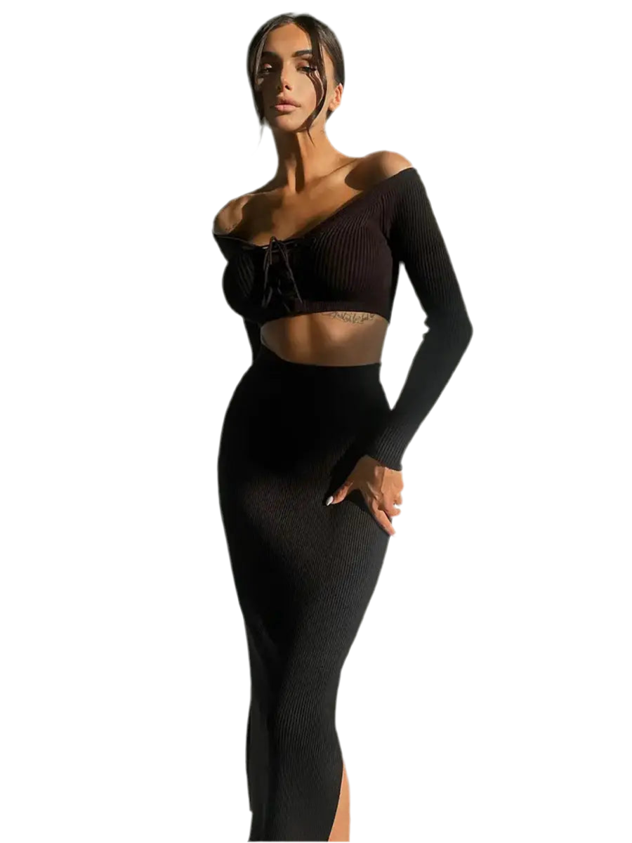 Luxe Ribbed Knit Two-Piece Set