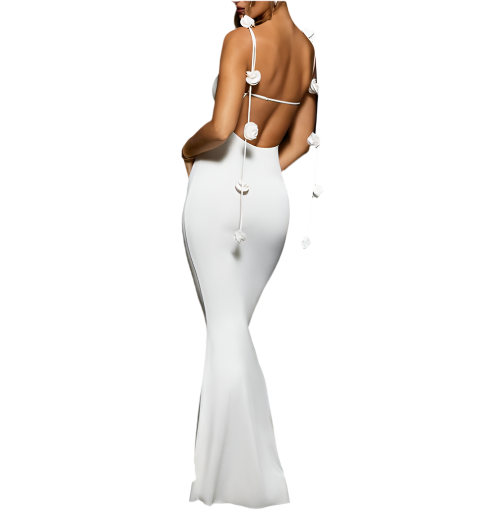 Backless Rose drop dress