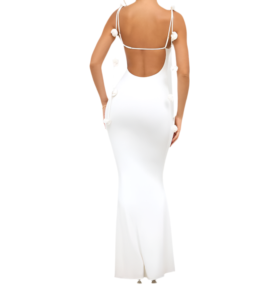 Backless Rose drop dress