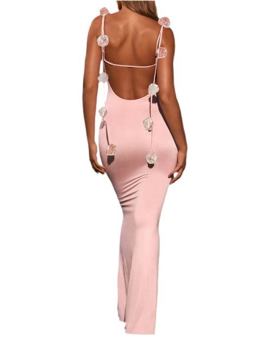 Backless Rose drop dress